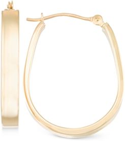 Polished Pear-Shape Hoop Earrings in 10k Gold