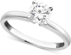 Engagement Ring, Certified Colorless Diamond (1/2 ct. t.w.) and 18k White Gold