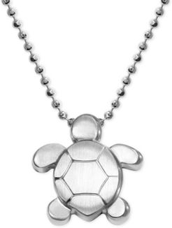 Turtle Pendant Necklace in Sterling Silver
