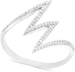 Diamond Lightning Bolt Ring (1/6 ct. t.w.) in 10k White Gold, Created for Macy's