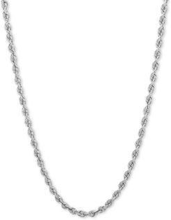 24" Rope Chain Necklace (3mm) in 14k White Gold