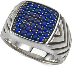 Sapphire Cluster Ring (1 3/8 ct. t.w.) in Sterling Silver, Created for Macy's