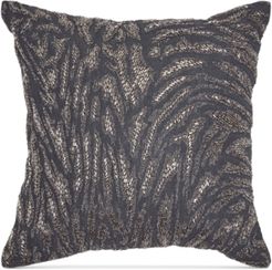 Home Moonscape Charcoal Beaded 18" Square Decorative Pillow Bedding