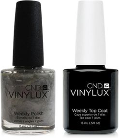 Creative Nail Design Vinylux Silver Chrome Nail Polish & Top Coat (Two Items), 0.5-oz, from Purebeauty Salon & Spa