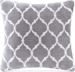 20" Square Ogee-Print Microlight Plush Decorative Pillow
