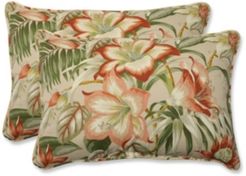 Botanical Glow Tiger Stripe Over-sized Rectangular Throw Pillow, Set of 2