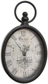 Antique Black Oval Wall Clock