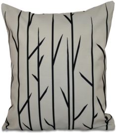 16 Inch Taupe Decorative Floral Throw Pillow