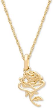 Children's Belle Rose 15" Pendant Necklace in 14k Gold