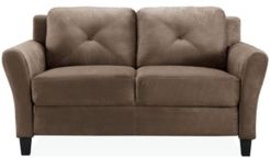 Harvard Microfiber Loveseat With Rolled Arms