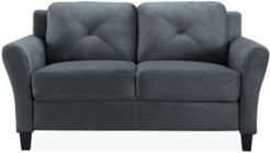 Harvard Microfiber Loveseat With Rolled Arms