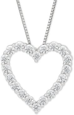 Lab Grown Diamond Heart 18" Pendant Necklace (1/2 ct. t.w.) in 14k White Gold