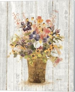 Wild Flowers In Vase Ii On Barn Board By Cheri Blum Canvas Art