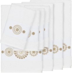 Isabelle 8-Pc. Embroidered Turkish Cotton Bath and Hand Towel Set Bedding