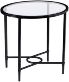 Carabella Metal and Glass Oval Side Table