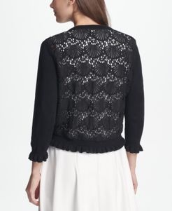 Open Front Cardigan with Lace Back, Created for Macy's