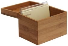 Bamboo Recipe Box with Divider