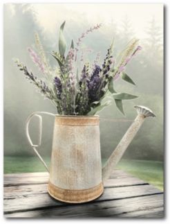 Lavender Watering Can Gallery-Wrapped Canvas Wall Art - 18" x 24"