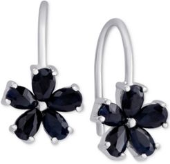 Sapphire Flower Drop Earrings (1/2 ct. t.w.) in Sterling Silver