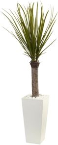 4' Yucca Artificial Tree in White Tower Planter