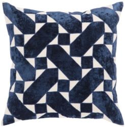 Nikki Chu By Jaipur Living Danceteria Blue/Ivory Geometric Poly Throw Pillow 22"