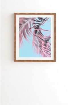 Delicate Pink Palms Framed Wall Art