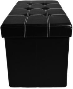 Collapsible Tufted Storage Ottoman