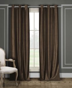 Daenerys 38" x 96" Faux Silk Blackout Curtain Set