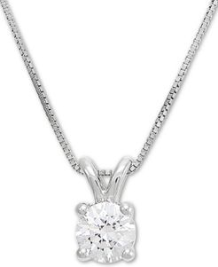Lab Grown Diamond Solitaire 18" Pendant Necklace (1/2 ct. t.w.) in 14k White Gold