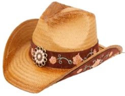 Angela & William Cowboy Hat with Floral Trim Band and Stud