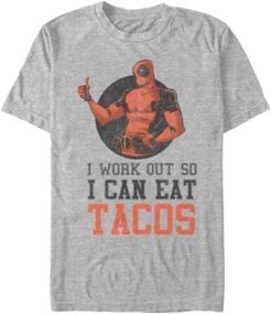 Deadpool I Workout For Tacos, Short Sleeve T-Shirt