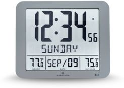 Slim Atomic Wall Clock with Indoor/Outdoor Temperature, Full Calendar
