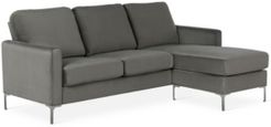 NovoGratz Chapman Velvet Sectional Sofa with Chrome Legs