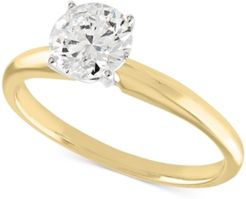 Engagement Ring, Certified Colorless Diamond (1 ct. t.w.) and 18k White or Yellow Gold