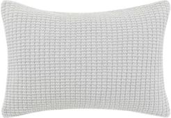 Waffle Knit Dove Grey Throw Pillow Bedding