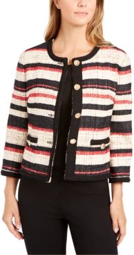 Striped Braided-Trim Jacket