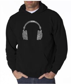 Word Art Hoodie - Headphones - 63 Genres of Music