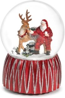 Musical Glitter Dome with Santa and Reindeer