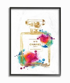 Fashion Perfume Gold Rainbow Framed Giclee Art, 11" x 14"