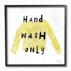 Hand Wash Only Yellow Sweater Framed Giclee Art, 12" x 12"