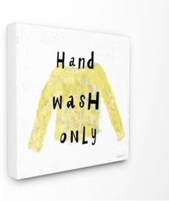 Hand Wash Only Yellow Sweater Canvas Wall Art, 17" x 17"
