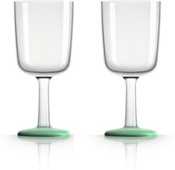 by Palm Tritan Forever-Unbreakable Wine Glass with Green non-slip base, Set of 2