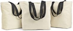 Set of 3 Large Canvas Grocery Totes