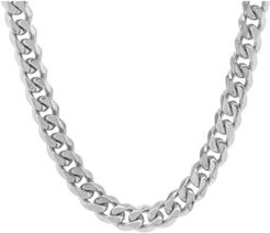 Stainless Steel Thick Accented Cuban Link Style Chain Necklaces