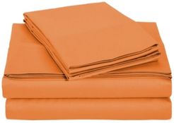 University 4 Piece Orange Solid Twin Xl Sheet Set Bedding