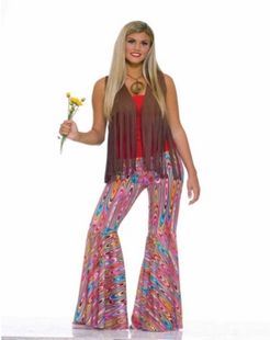 BuySeason Women's Wild Swirl Bell Bottom Pants Costume