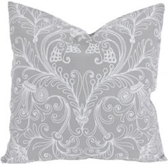 Jacquard Crewel Embroidered Pillow, 20" x 20" with Feather Insert