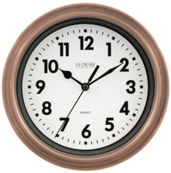 La Crosse Clock BBB85296 7" Billie Metal Quartz Clock with Copper Finish