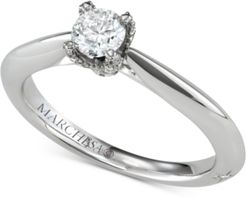 Diamond Solitaire Engagement Ring (1/2 ct. t.w.) in 18k White Gold