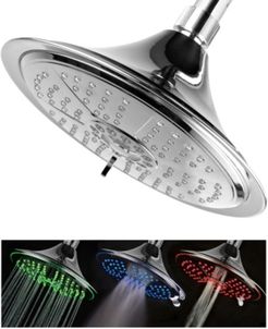Hotel Spa 8 Inch, 5-Setting Rainfall Led Shower Head with Color-Changing Temperature Sensor Bedding